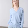 Amy Cashmere V-Neck Sky
