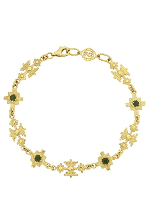 Ayllu Bracelet Gold - Chrome Diopside