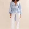 Belle Blouse Blue Stripe