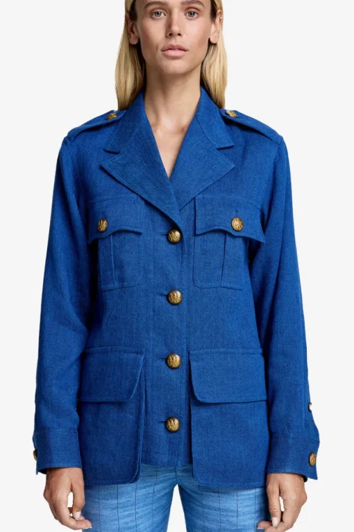 Bellows Pocket Army Jacket French Blue