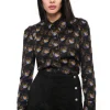 Box Pleat Shirt Black Floral