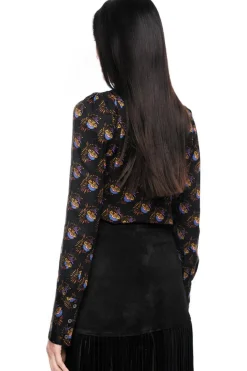 Box Pleat Shirt Black Floral