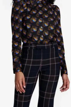 Box Pleat Shirt Black Floral