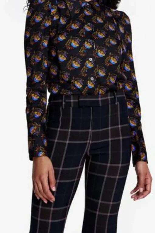 Box Pleat Shirt Black Floral