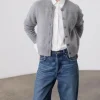 Boxy Cashmere Cardigan Grey Marle