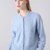 Boxy Cashmere Cardigan Sky