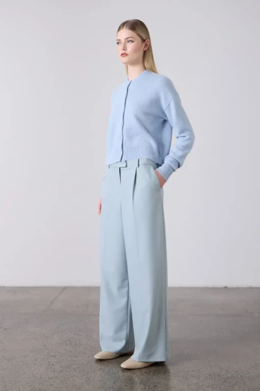 Boxy Cashmere Cardigan Sky