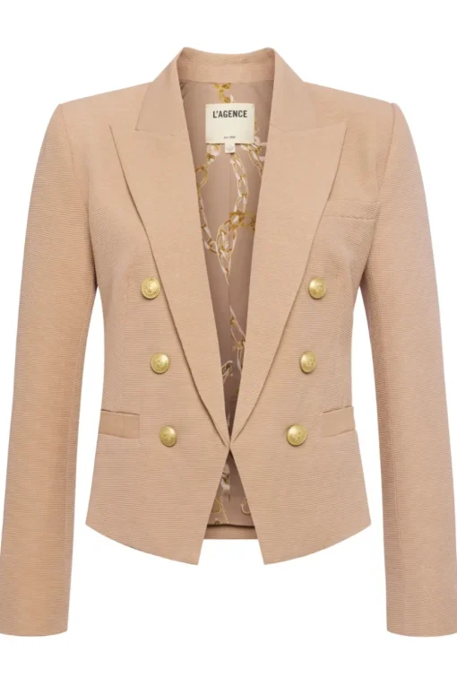 Brooke Open Front Blazer Cappuccino/Sketch Chain