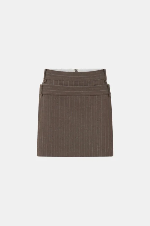 Calone Mini Skirt Chestnut Stripe