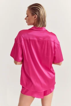 Celine Short Sleeve Shirt Hot Pink