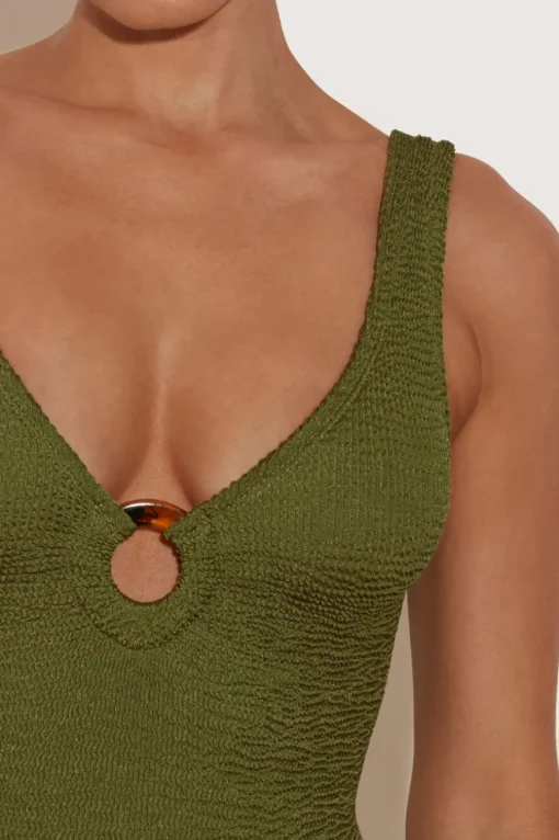 Celine Swim Metallic Moss