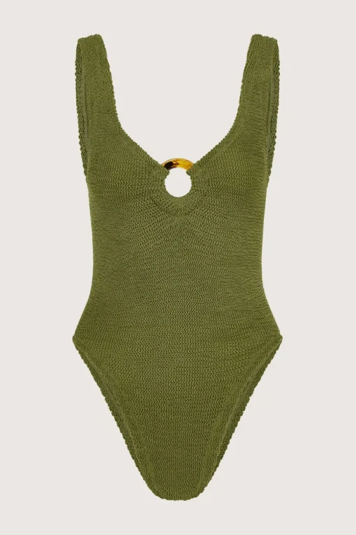 Celine Swim Metallic Moss