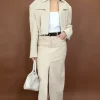 Chicago Suede Skirt Cream