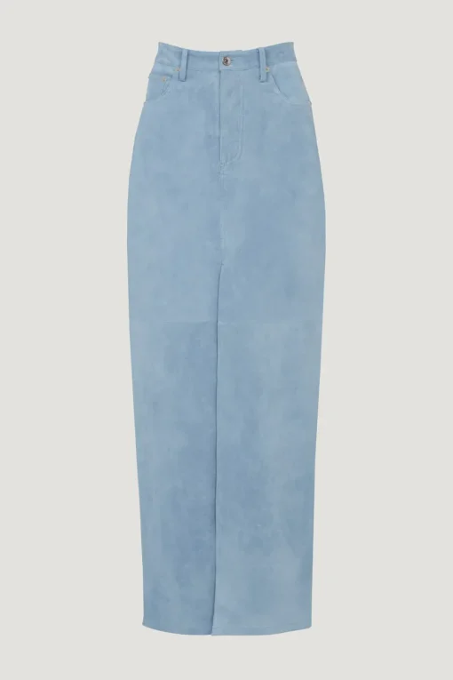 Chicago Suede Skirt Sky Blue