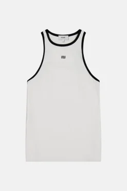 Cotton Vest White/Black