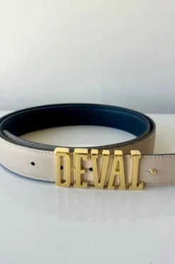 Deval Reversible Belt Navy/ Cream Excluding Buckle