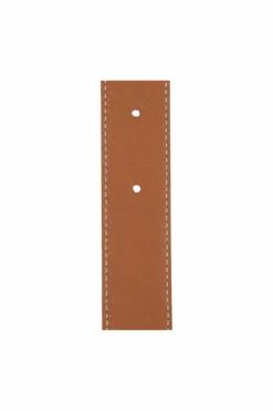 Double-Sided Pebble Leather Belt White/Tan/Gold