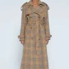 Everly Wool Coat Brown Check
