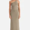 Evie Luxe Assymetric Knit Tank Olive