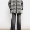 Glazed Technical Parka 76cm Basalte