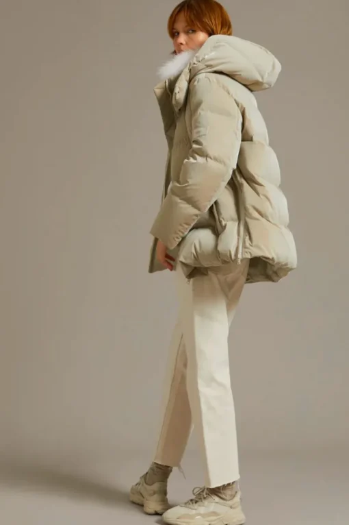 Glazed Technical Parka 76cm Pearl