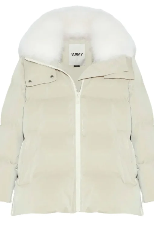 Glazed Technical Parka 76cm Pearl