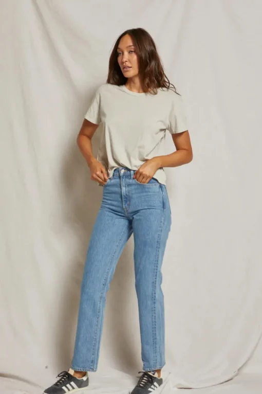 Harley Cotton Boxy Crew Tee Chalk