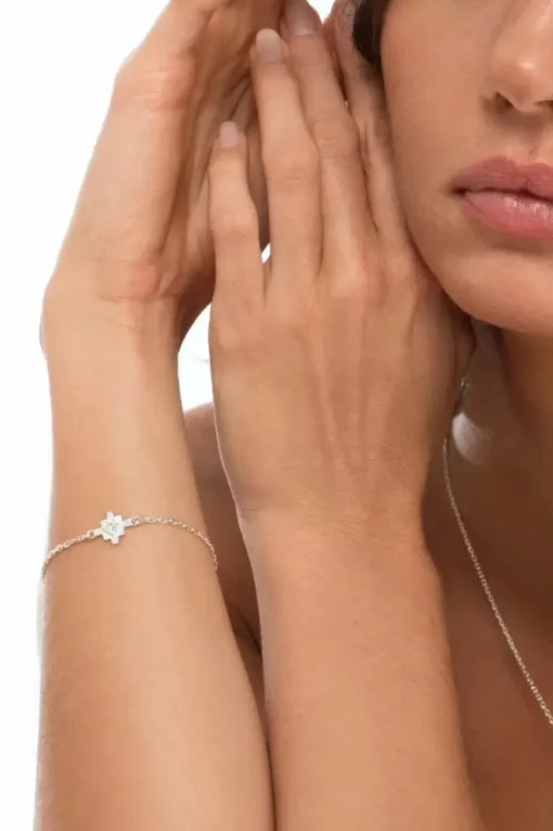 Inka Bracelet Sterling Silver - White Zircon