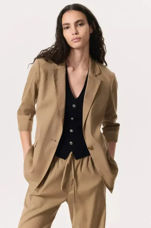 Jennie Linen Blazer Muted Brown