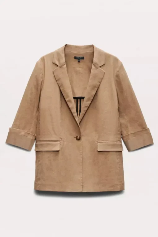 Jennie Linen Blazer Muted Brown