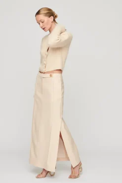 Kingston Pintuck Skirt Macadamia