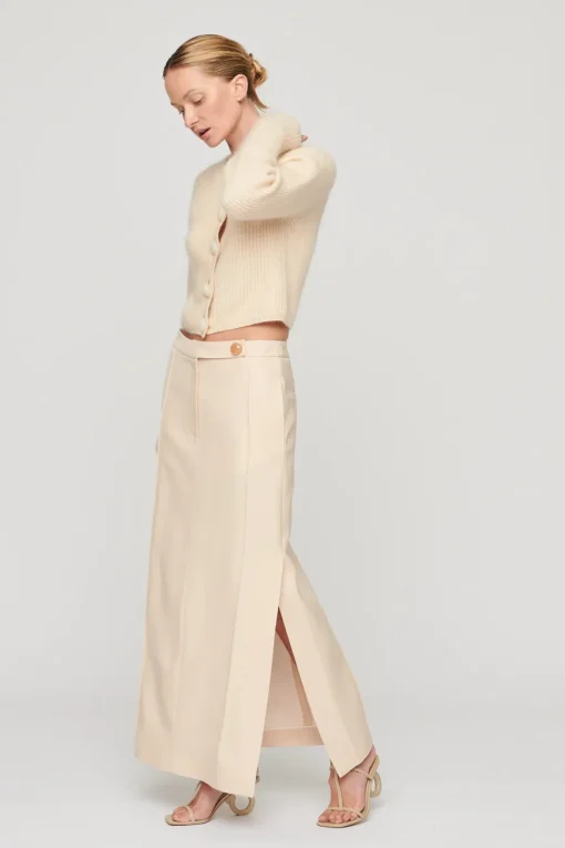 Kingston Pintuck Skirt Macadamia