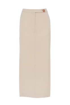 Kingston Pintuck Skirt Macadamia
