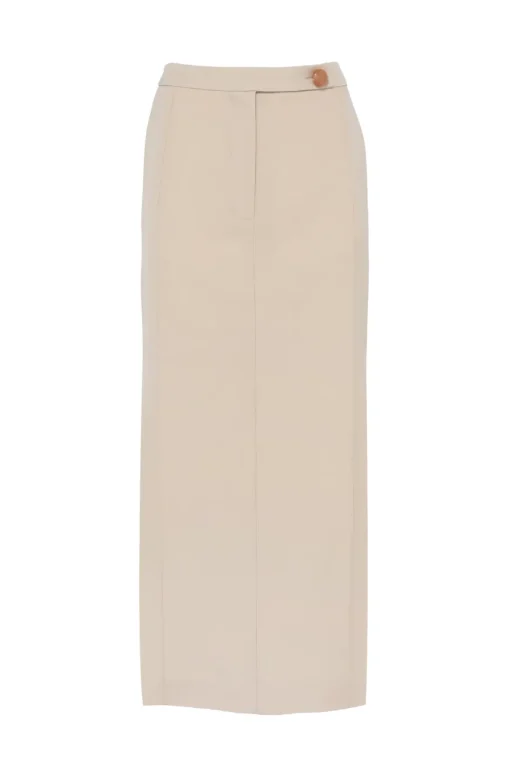 Kingston Pintuck Skirt Macadamia