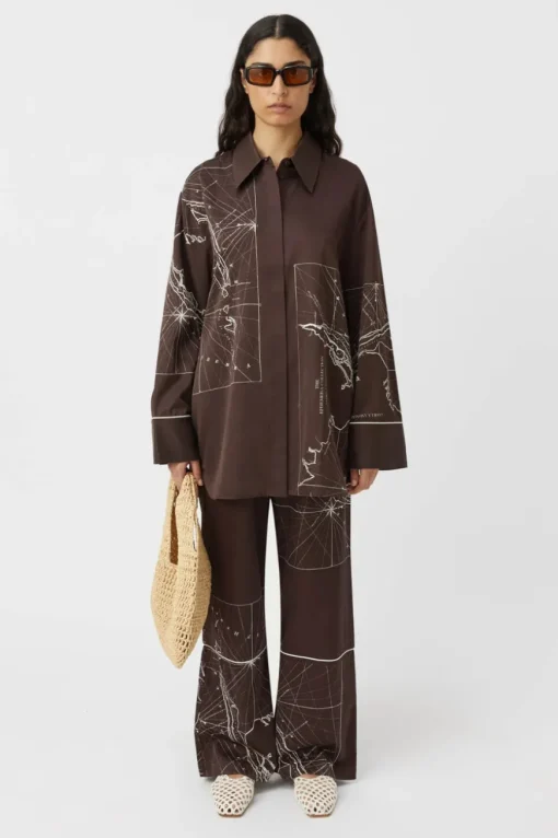 Laguna Shirt Chocolate Map Print