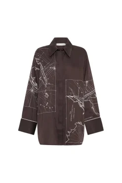 Laguna Shirt Chocolate Map Print