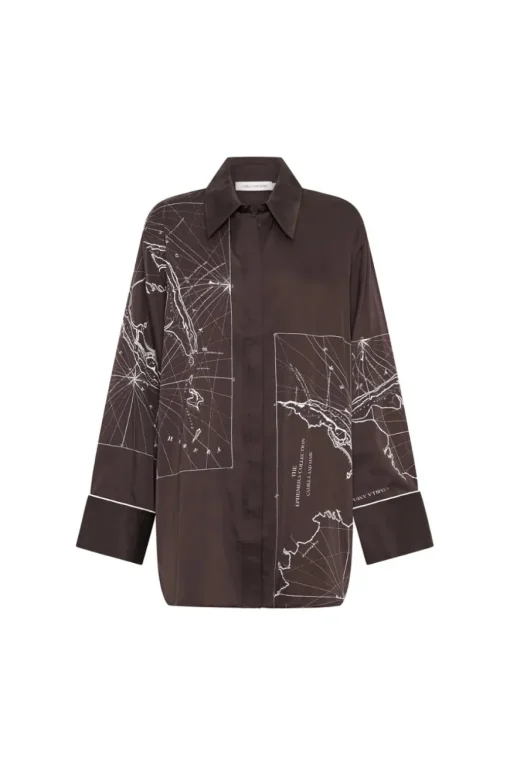 Laguna Shirt Chocolate Map Print