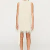 Mara Fringe Mini Dress Parchment