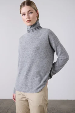 Mara Funnel Neck Grey Marle