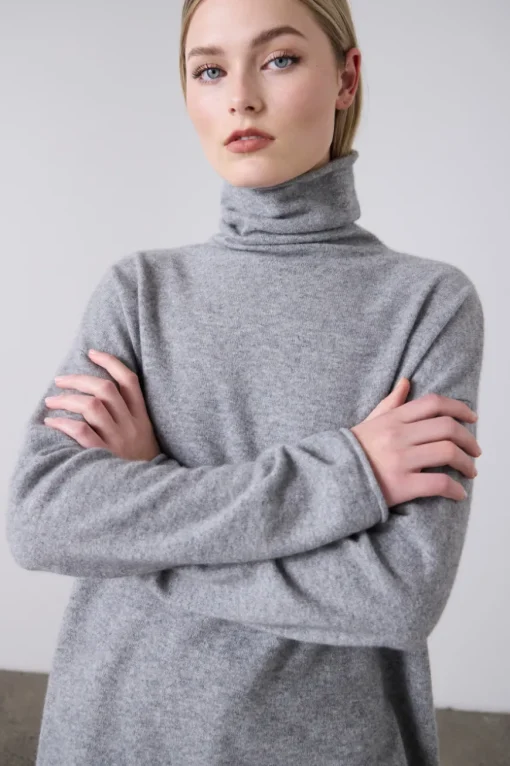 Mara Funnel Neck Grey Marle