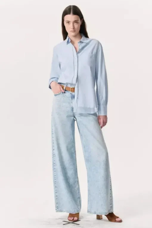 Maxine Combo Shirt Light Blue