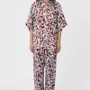 Medici Pant Red And Ice Blue Print