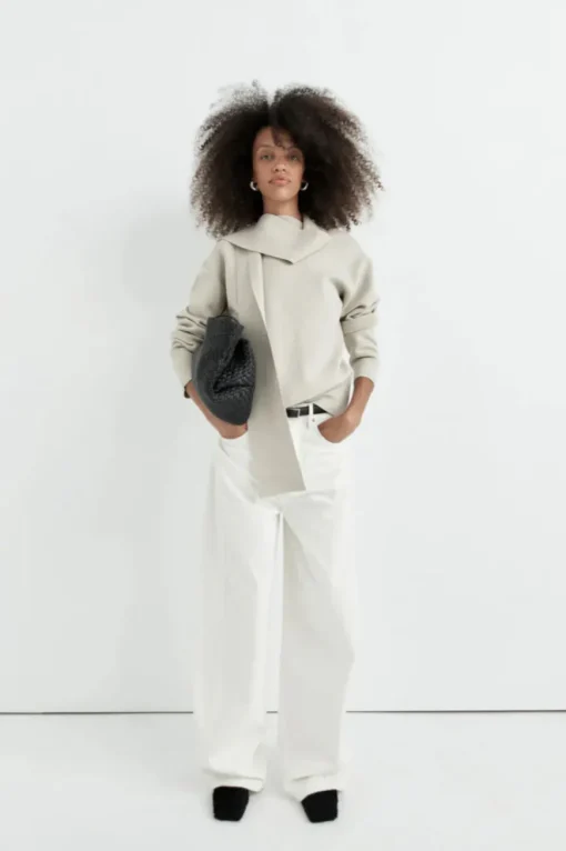 Milano Knit Scarf Jumper Creme