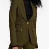 Military Peaked Lapel Blazer Army