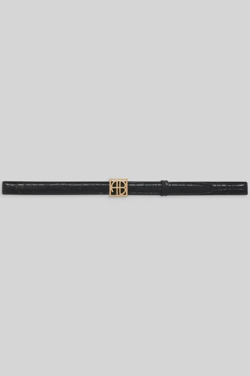 Monogram Belt Black Embossed