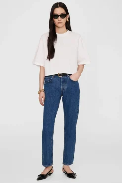 Myers Cropped Tee Framed Monogram Ivory