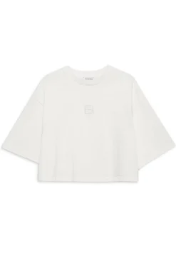Myers Cropped Tee Framed Monogram Ivory