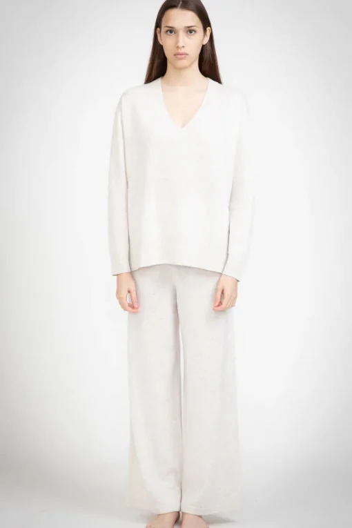 N.21 100% Cashmere Oversized High Low V Neck Terry