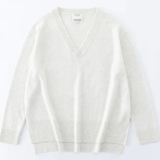 N.21 100% Cashmere Oversized High Low V Neck Terry
