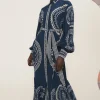 Oceane Silk Shirtdress Blue